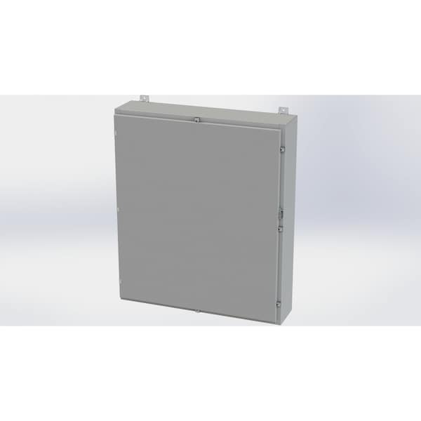Clamps with Padlock Hasp Electrical Enclosures, 42 in H, 8 in D, 36 in W, NEMA 4, Carbon Steel